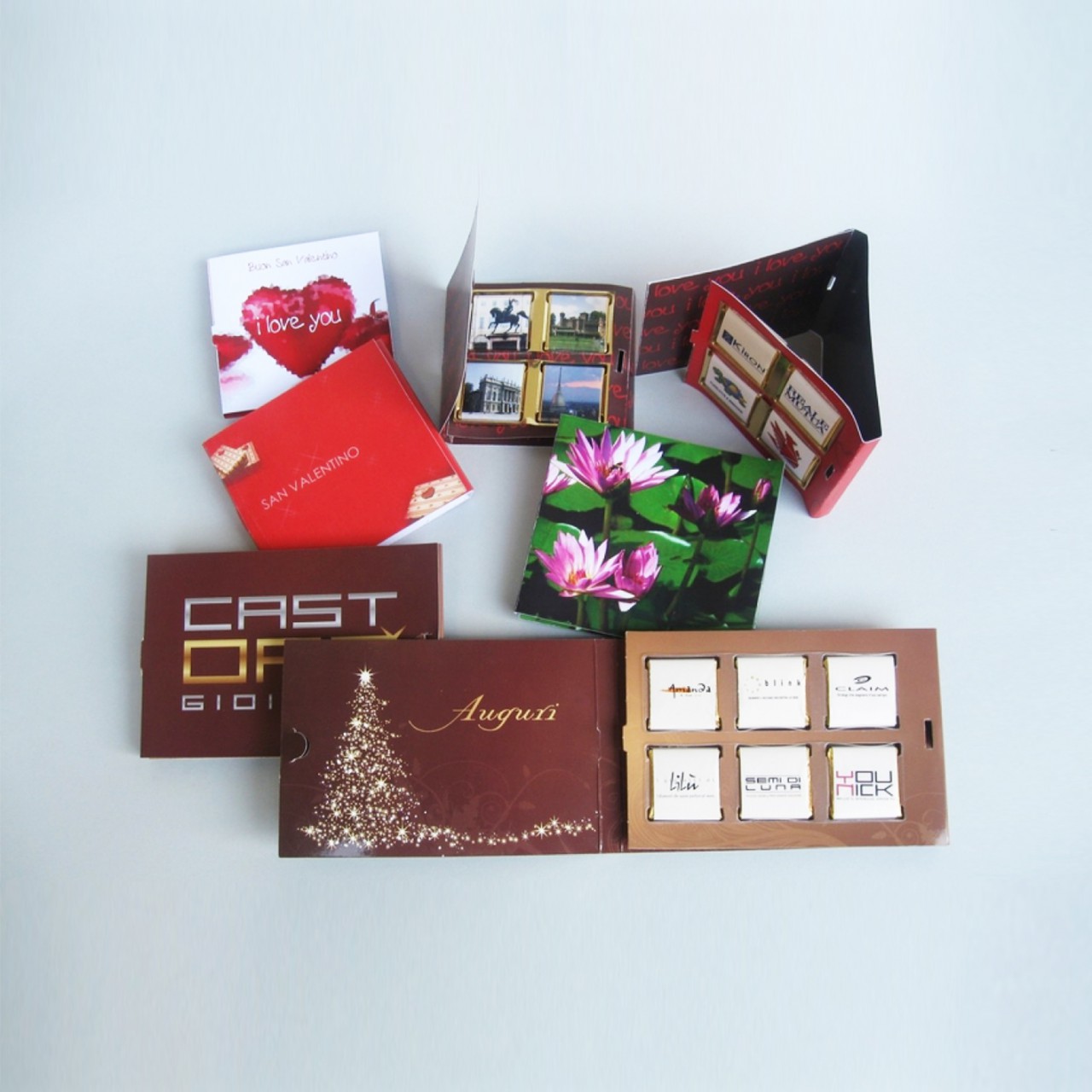 Cioccoidee  Gadget aziendali personalizzati Cartoline Quadrate o  Rettangolari con Cioccolatini